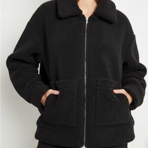 Anthropologie Charcoal Teddy Jacket